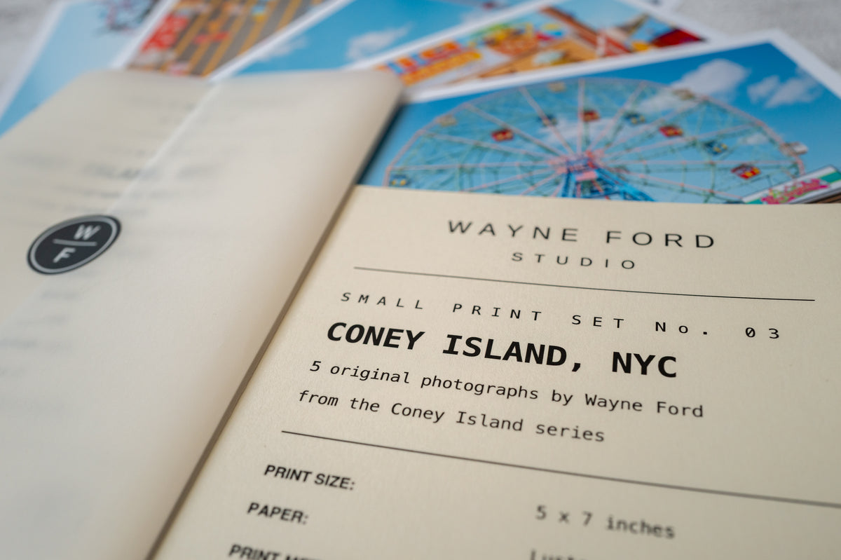 Ferris wheel at Coney Island, New York, visible in the background. Limited edition small photography print.